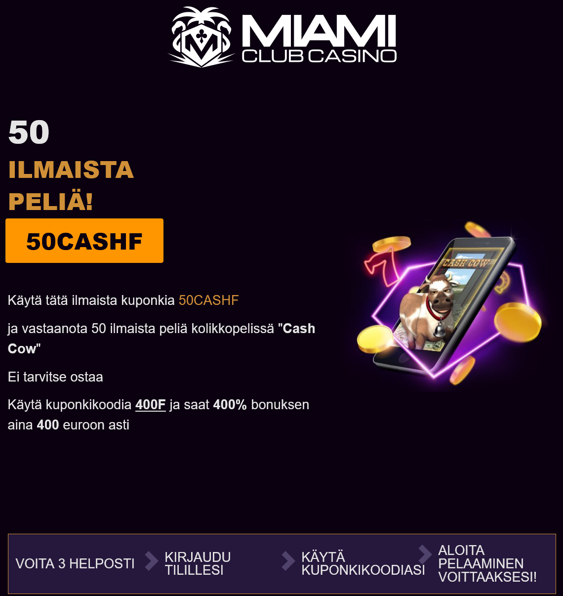 Miami
                                Club 50 Free Spins