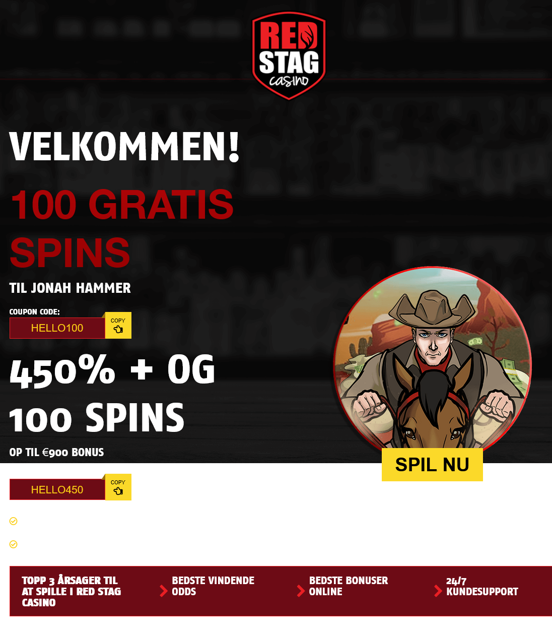 Red Stag DK 100
                                                Free Spins